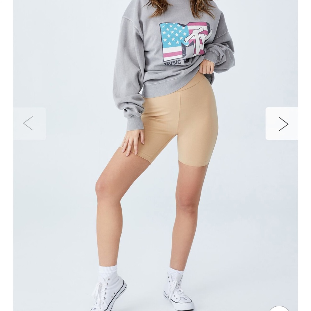 2/$30 Cotton On the pip jersey bike shorts taupe XS 4 new